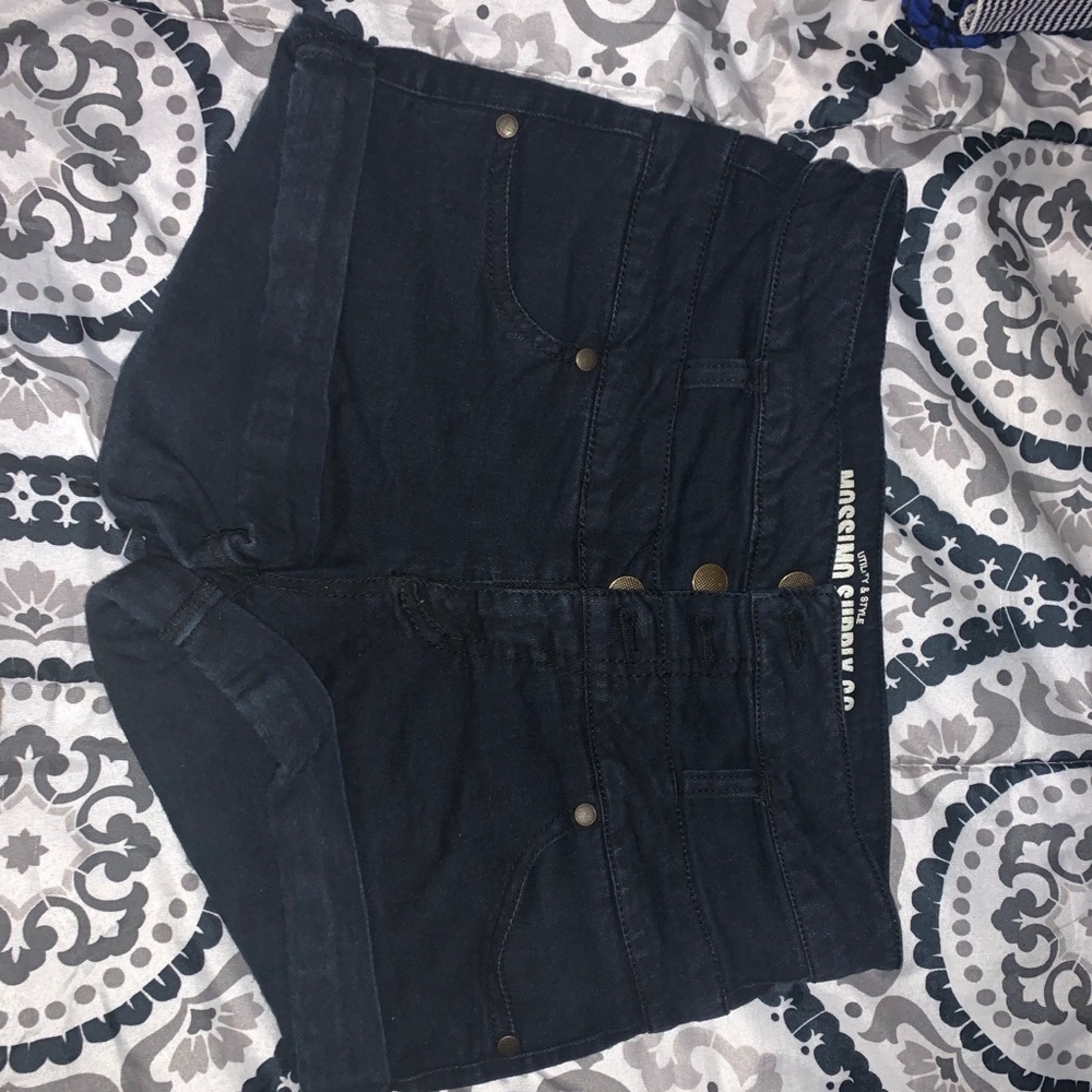 black high waisted shorts
